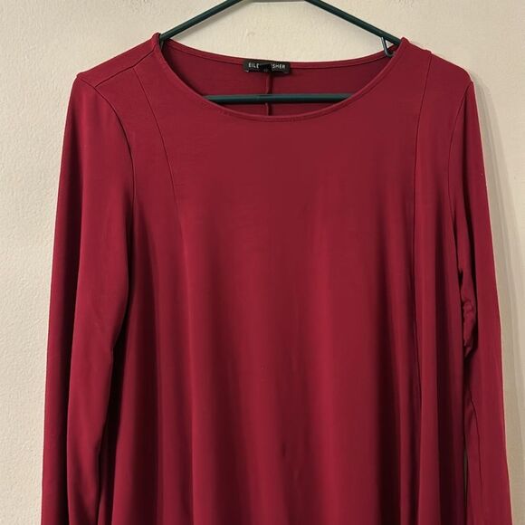 Eileen Fisher Women’s long sleeve crew neck viscose stretch top blouse tunic Med - Picture 2 of 9